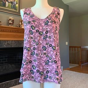 Loft sleeveless top, NWT, pink/Floral, size medium